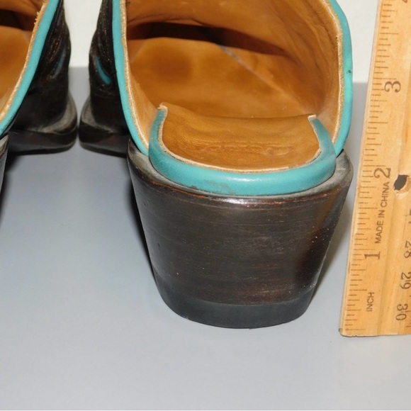 Don Quixote Tooled Leather Western Slip On Boots Mules Made In Mexico Size 8.5 - Picture 8 of 12